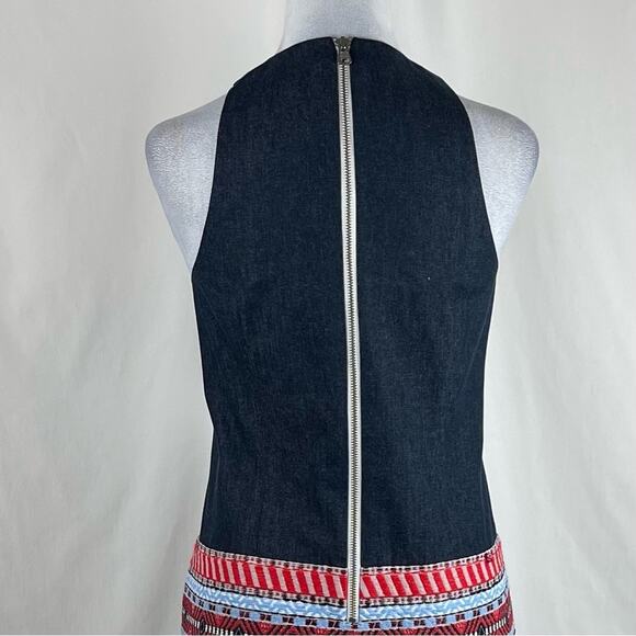 J Crew Navy White Denim Woven Dress Size 6 - Picture 6 of 12